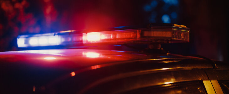 Close-up Shot of Police Car Siren Lights on a Police car