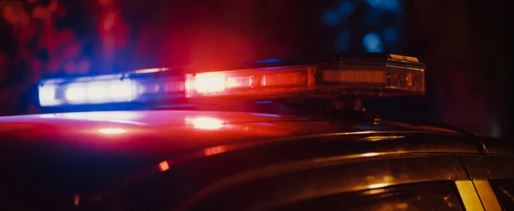 Close-up Shot of Police Car Siren Lights on a Police car